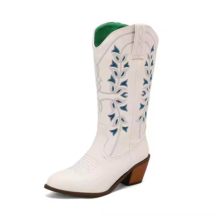 Custom High-Heel High-Top Women's Plus Size Western Denim Knight Boots Winter Autumn Rubber PU Insole for Spring